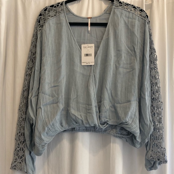 Free People Tops - NWT Free People Sky Blue Blouse